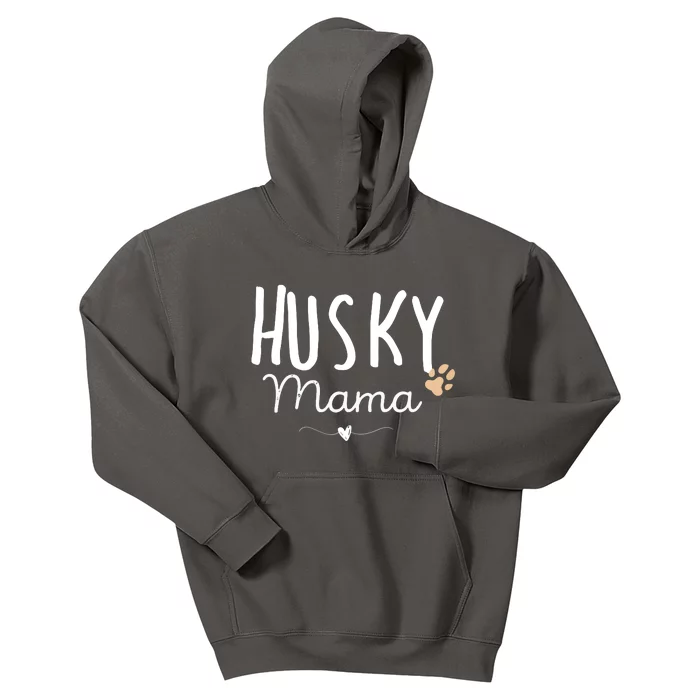 Womens Husky Mama Husky Mom Gifts Dog Lover Siberian Husky Mom Paw Kids Hoodie