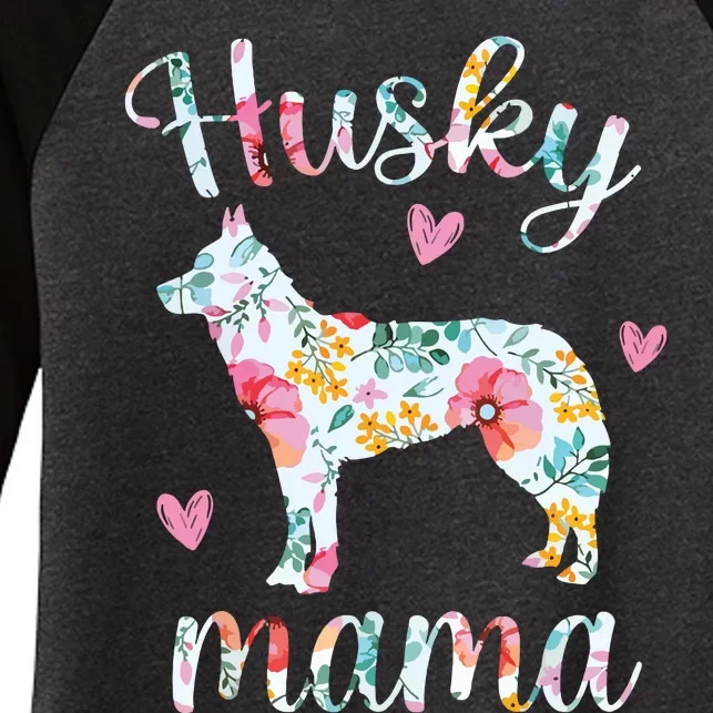 Womens Husky Mom Funny Siberian Husky Mama Dog Lover Owner Women's Tri-Blend 3/4-Sleeve Raglan Shirt