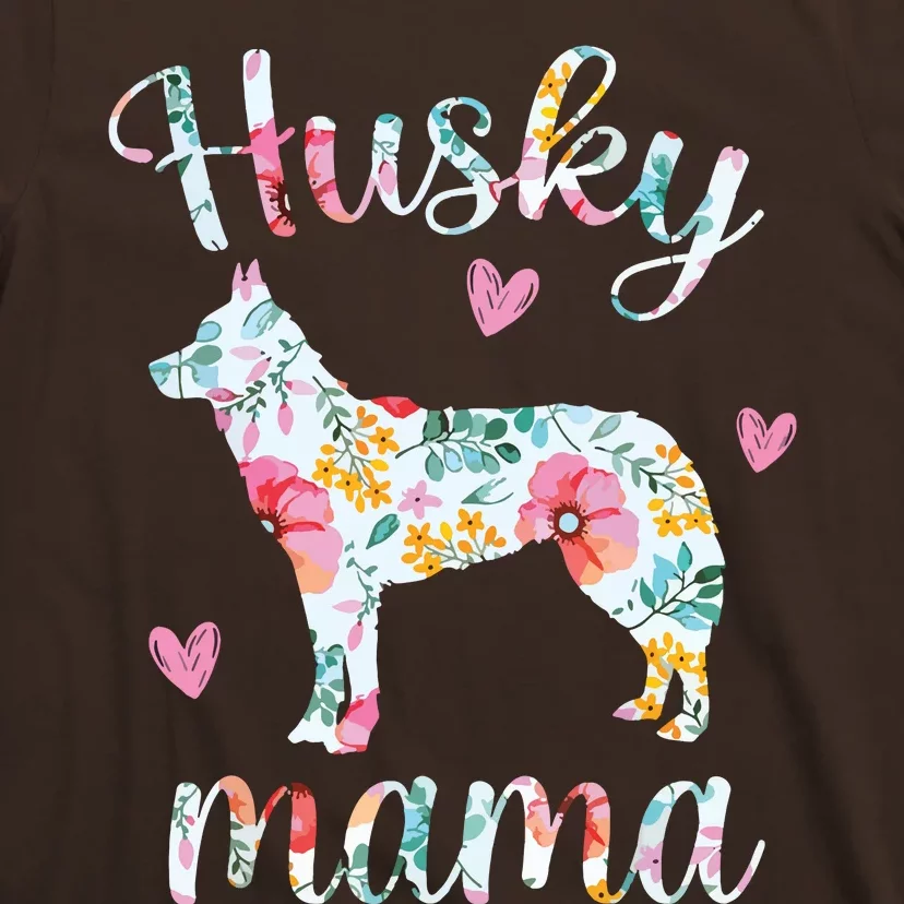 Womens Husky Mom Funny Siberian Husky Mama Dog Lover Owner T-Shirt