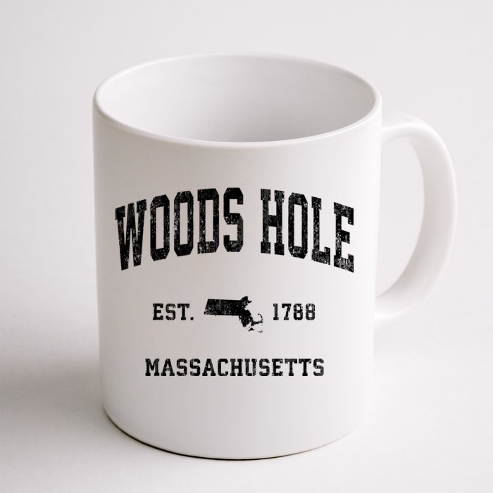 Woods Hole Massachusetts Ma Vintage Athletic Established Front & Back Coffee Mug