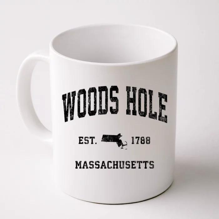 Woods Hole Massachusetts Ma Vintage Athletic Established Front & Back Coffee Mug