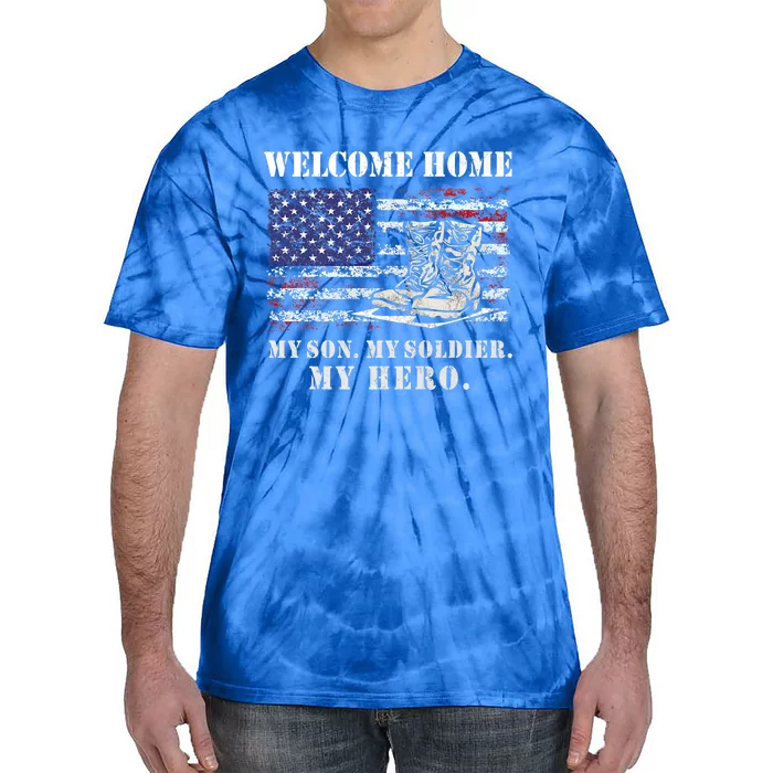 Welcome Home My Son Soldier Homecoming Us Flag Retro Vintage Gift Tie-Dye T-Shirt