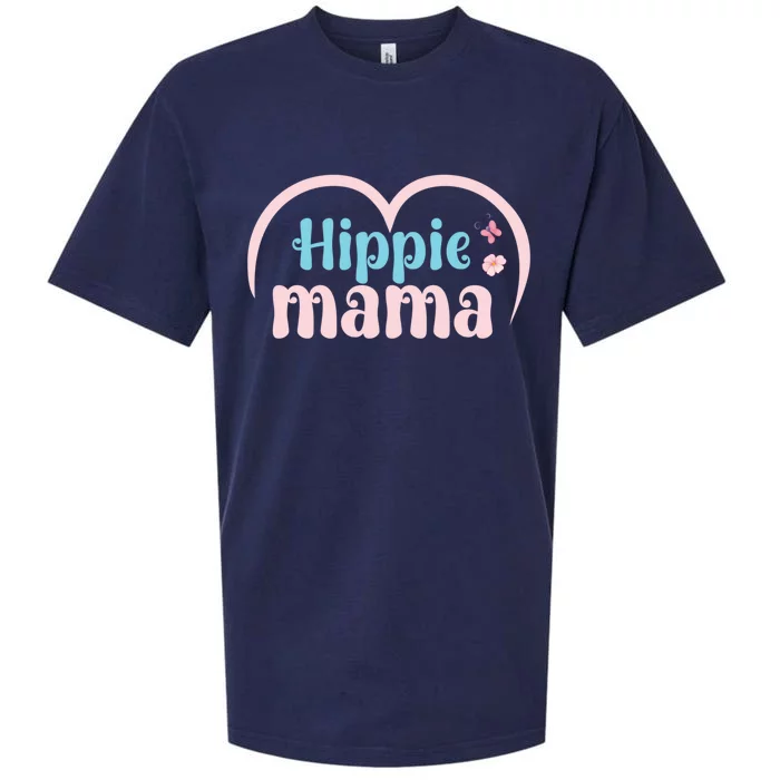 Wo Hippie Mama Peace Lover Gift Sueded Cloud Jersey T-Shirt