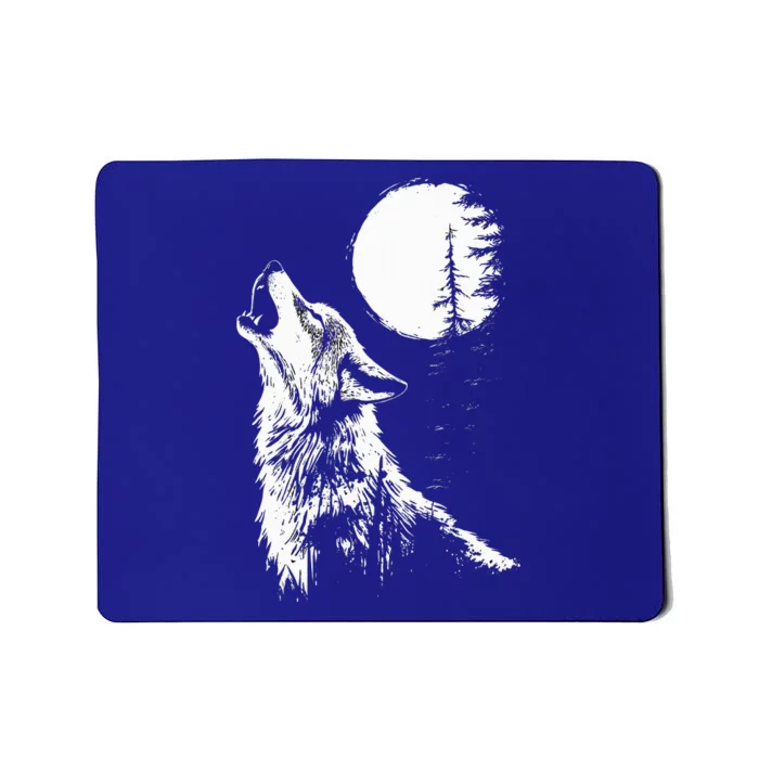 Wolf Howling Moon Forest Nature Wildlife Animal Mousepad