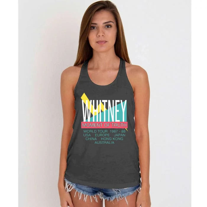 Whitney Houston Moment Of Truth World Women's Knotted Racerback Tank