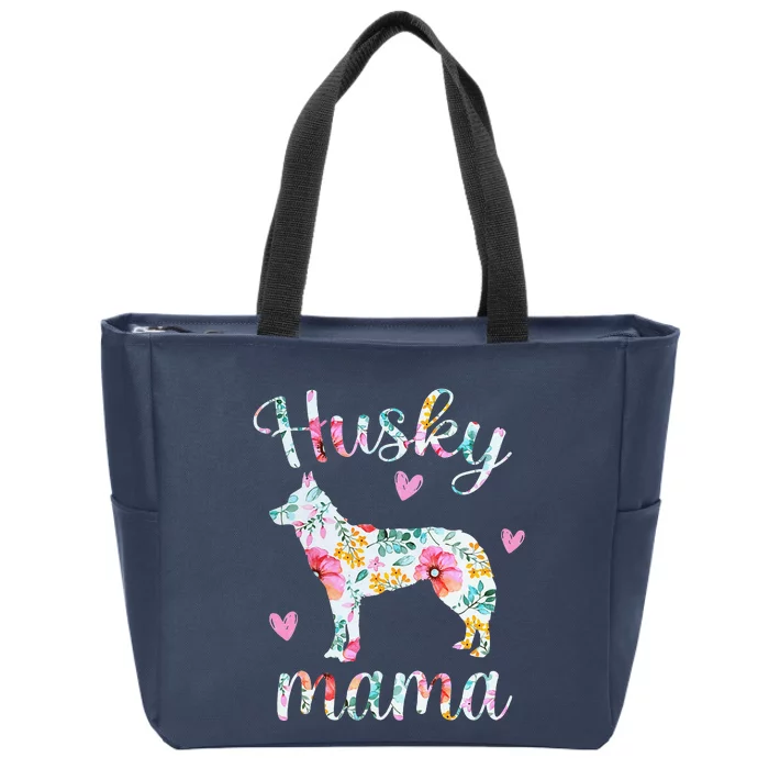 Womens Husky Mom Funny Siberian Husky Mama Dog Lover Owner Zip Tote Bag