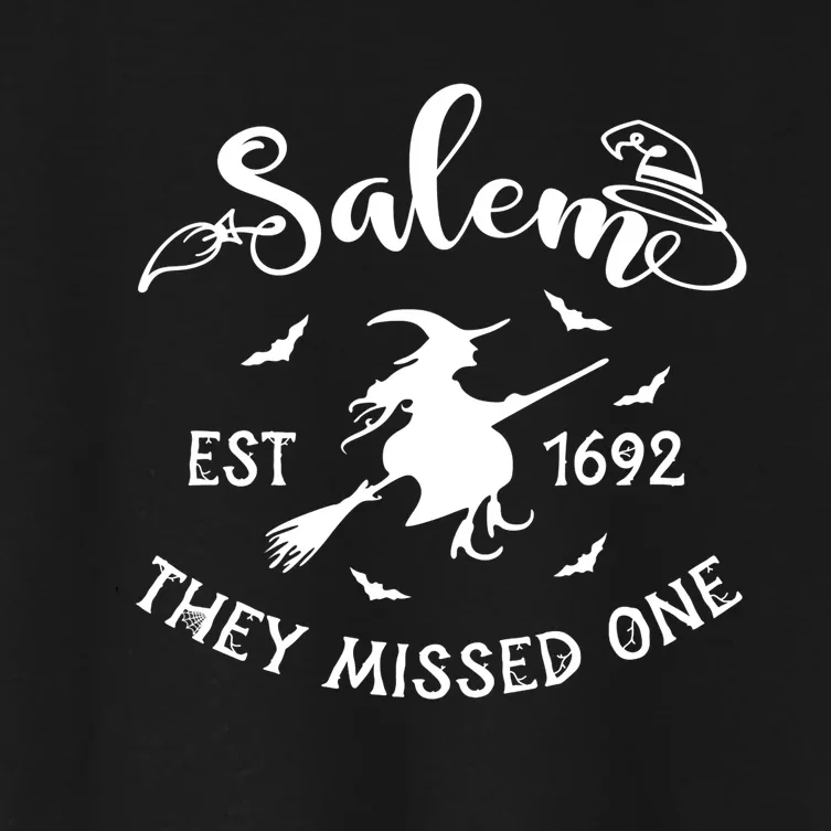 Witch Halloween Men Women Salem 1692 They Missed One Women's Crop Top Tee