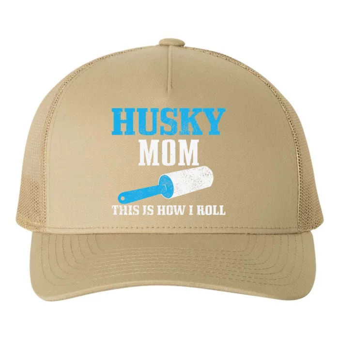 Womens Husky Mom Dog Hair Funny Siberian Husky Mama Yupoong Adult 5-Panel Trucker Hat