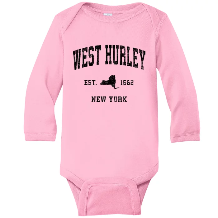 West Hurley New York Ny Vintage Athletic Baby Long Sleeve Bodysuit