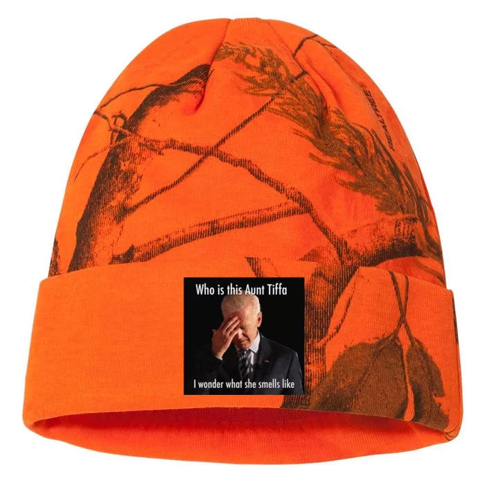 Who is Aunt Tiffa Joe Biden Funny Meme Kati - 12in Camo Beanie