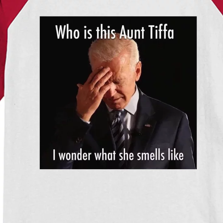 Who is Aunt Tiffa Joe Biden Funny Meme Kids Colorblock Raglan Jersey