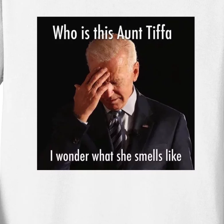 Who is Aunt Tiffa Joe Biden Funny Meme Kids Long Sleeve Shirt