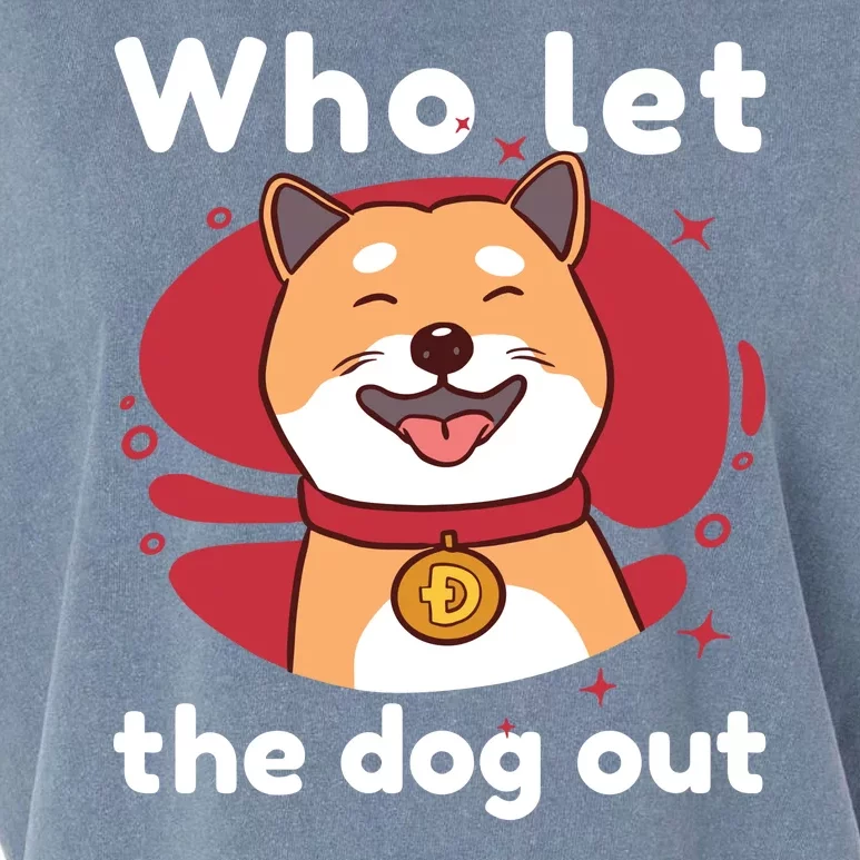 Who Let The Dog Out Dogecoin Garment-Dyed Women's Muscle Tee