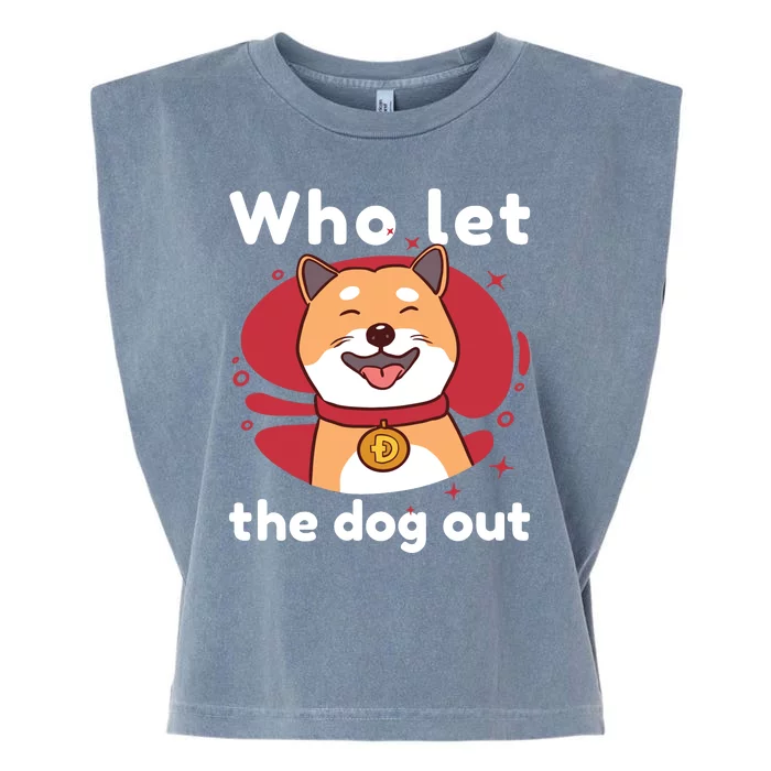 Who Let The Dog Out Dogecoin Garment-Dyed Women's Muscle Tee