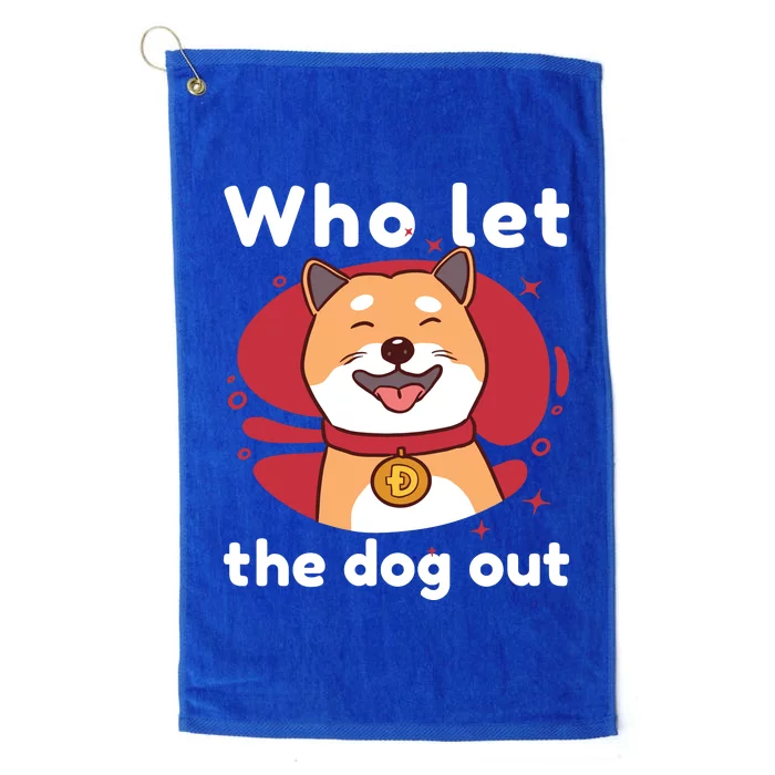 Who Let The Dog Out Dogecoin Platinum Collection Golf Towel