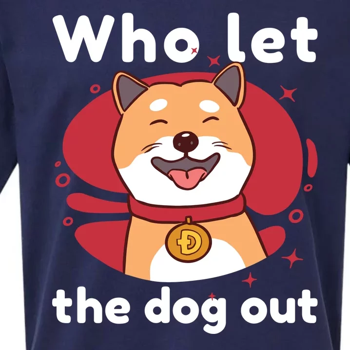 Who Let The Dog Out Dogecoin Sueded Cloud Jersey T-Shirt