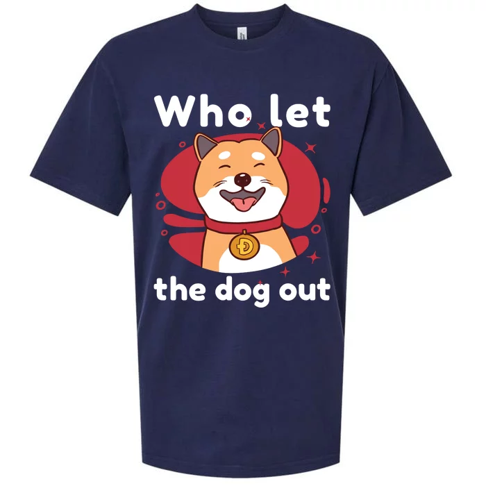 Who Let The Dog Out Dogecoin Sueded Cloud Jersey T-Shirt