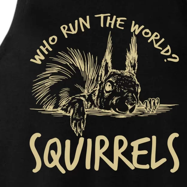 Who Run The World Squirrels Ladies Tri-Blend Wicking Tank