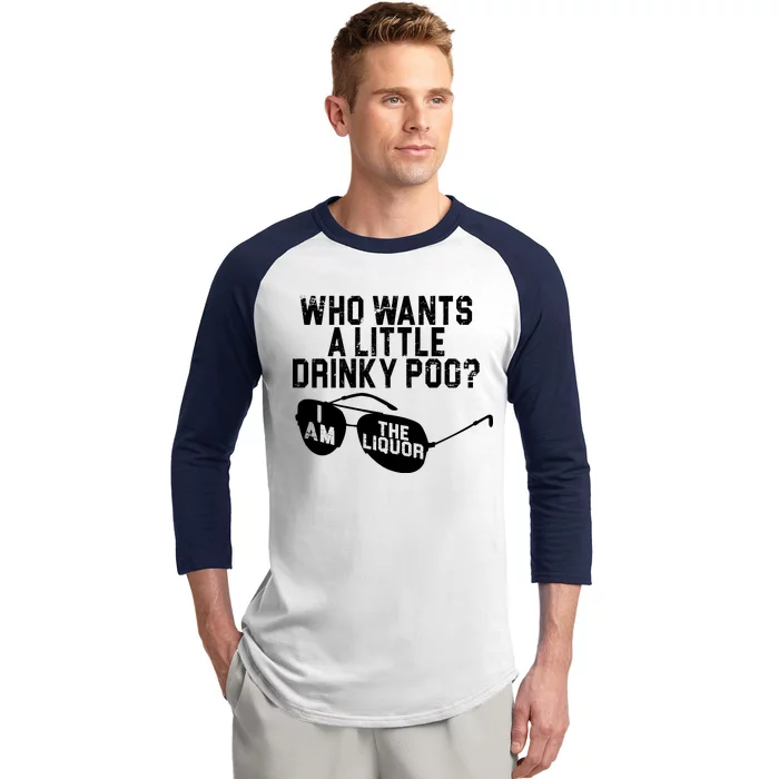 Who Wants A Little Drinky Poo Baseball Sleeve Shirt