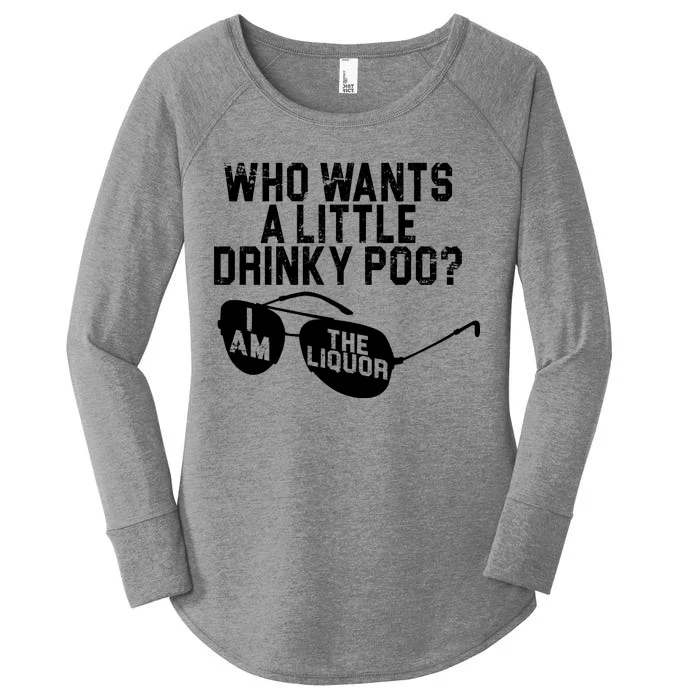 Who Wants A Little Drinky Poo Women's Perfect Tri Tunic Long Sleeve Shirt