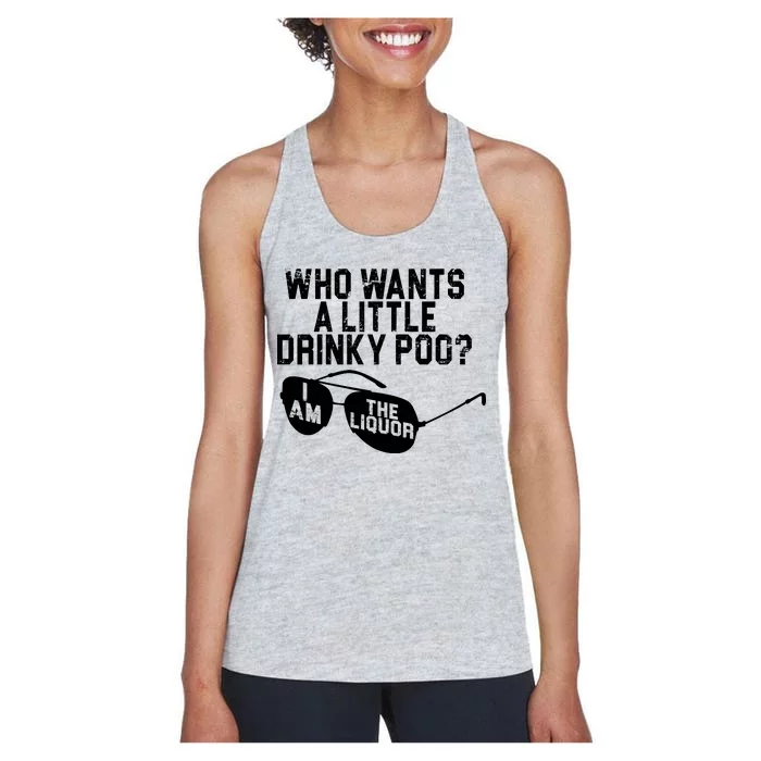 Who Wants A Little Drinky Poo Women's Racerback Tank