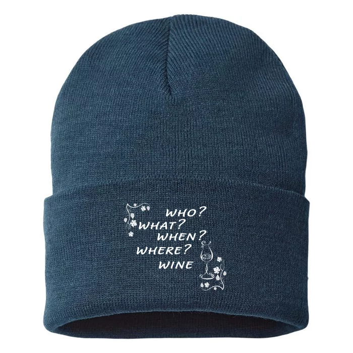 Who What When Where Wine Sustainable Knit Beanie