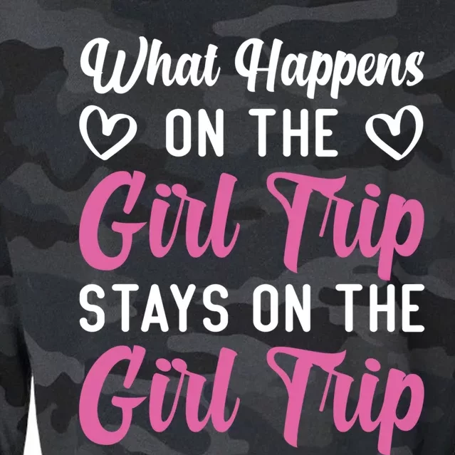 What Happens On Weekend Trip Family Vacation Travel Funny Gift Cropped Pullover Crew