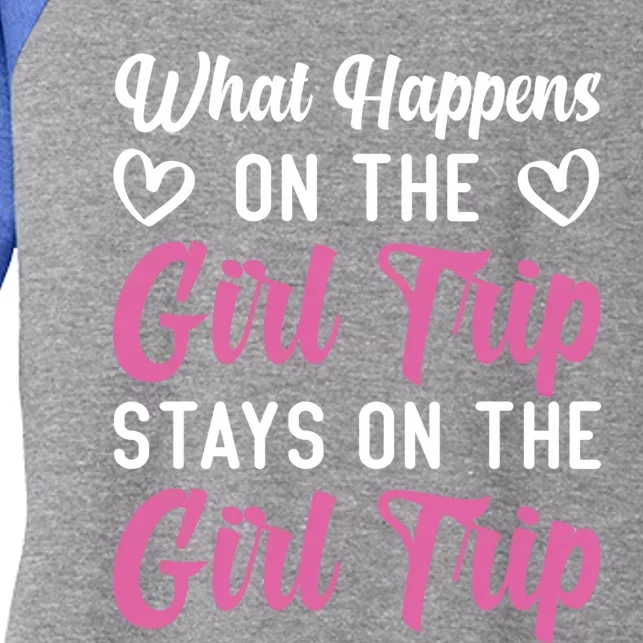 What Happens On Weekend Trip Family Vacation Travel Funny Gift Women's Tri-Blend 3/4-Sleeve Raglan Shirt