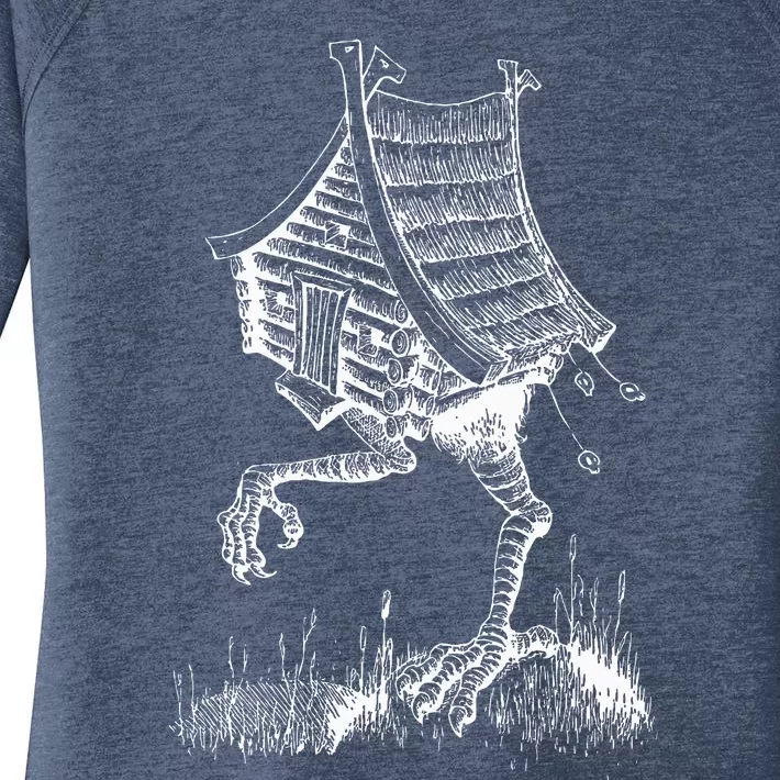 Walking House On Chicken Legs Slavic Folklore Baba Yaga Art Women's Perfect Tri Tunic Long Sleeve Shirt