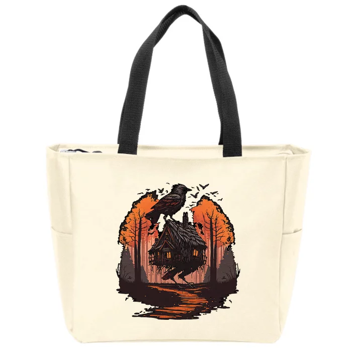 Walking House On Chicken Legs Slavic Folklore Baba Yaga Zip Tote Bag