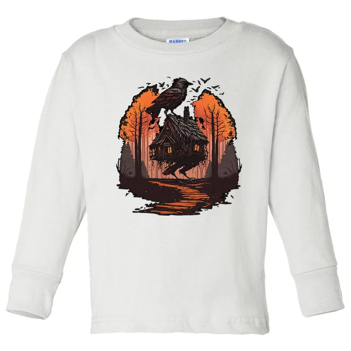 Walking House On Chicken Legs Slavic Folklore Baba Yaga Toddler Long Sleeve Shirt