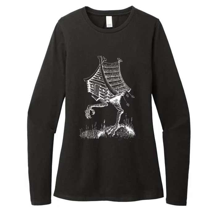 Walking House On Chicken Legs Slavic Folklore Baba Yaga Art Womens CVC Long Sleeve Shirt