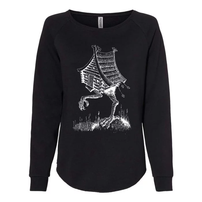 Walking House On Chicken Legs Slavic Folklore Baba Yaga Art Womens California Wash Sweatshirt