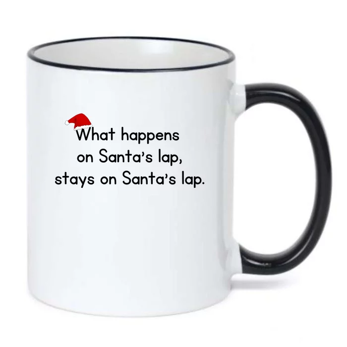 What Happens On Santa's Lap,stays On Santa's Lap. Black Color Changing Mug