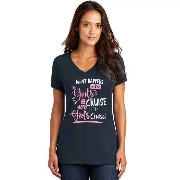 What Happens On The Cruise Stays On The Cruise Weekend Women's V-Neck T-Shirt