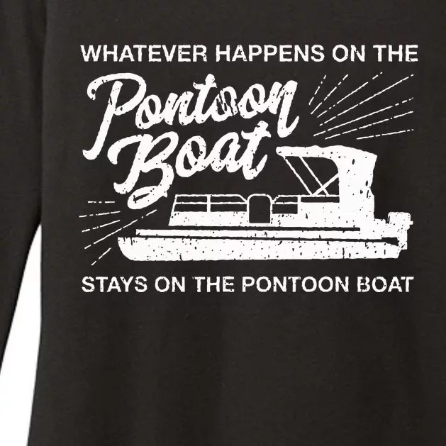 What Happens On The Pontoon Boat Captain Womens CVC Long Sleeve Shirt