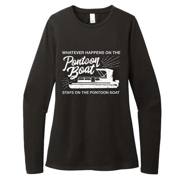 What Happens On The Pontoon Boat Captain Womens CVC Long Sleeve Shirt