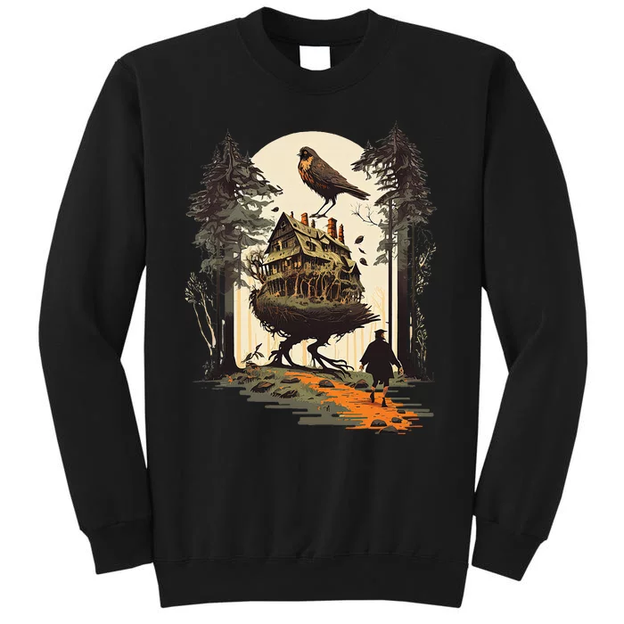 Walking House On Chicken Legs Slavic Folklore Baba Yaga Art Tall Sweatshirt