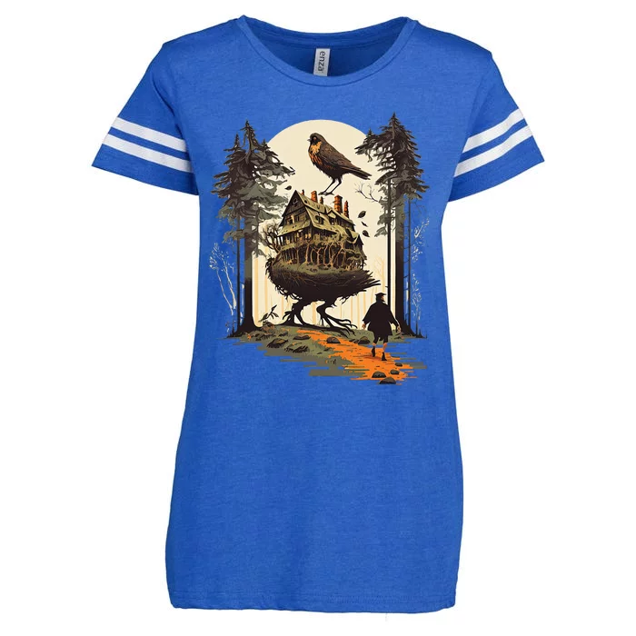 Walking House On Chicken Legs Slavic Folklore Baba Yaga Art Enza Ladies Jersey Football T-Shirt