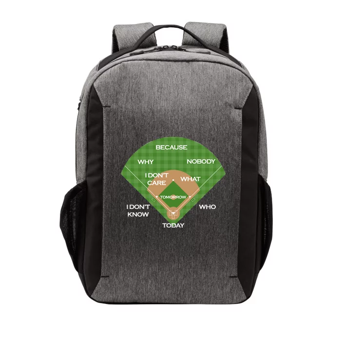 Who's on First Baseball Diamond Fielding Card Vector Backpack