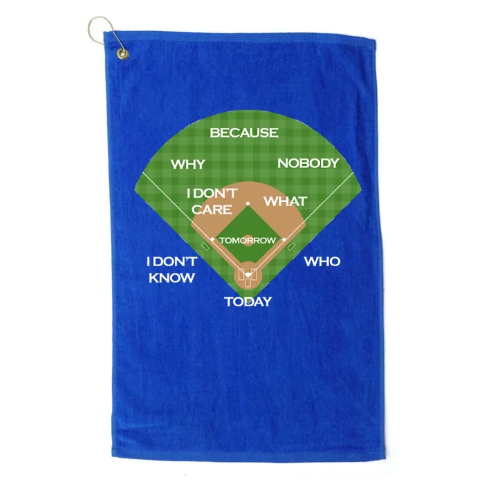 Who's on First Baseball Diamond Fielding Card Platinum Collection Golf Towel