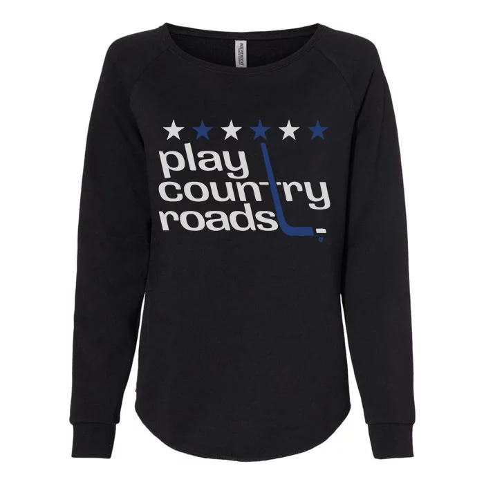 Washington Hockey Play Country Roads Womens California Wash Sweatshirt