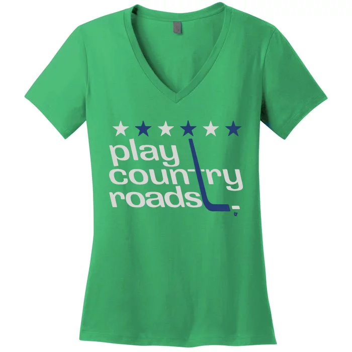 Washington Hockey Play Country Roads Women's V-Neck T-Shirt