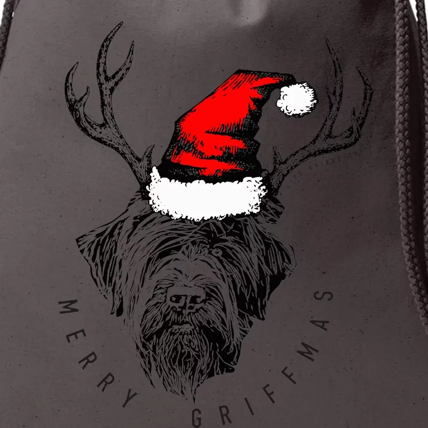 Wire Haired Pointing Griffon Griffmas Drawstring Bag