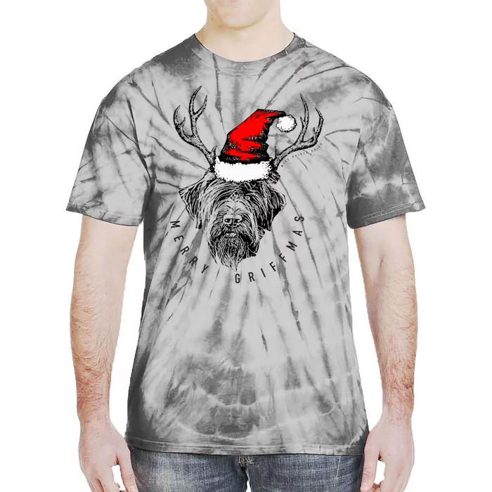 Wire Haired Pointing Griffon Griffmas Tie-Dye T-Shirt