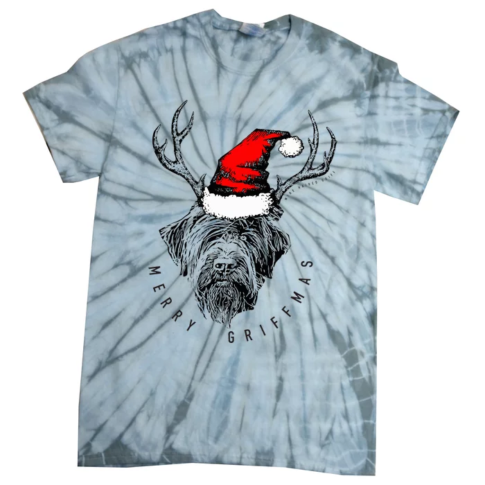 Wire Haired Pointing Griffon Griffmas Tie-Dye T-Shirt