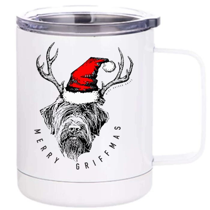 Wire Haired Pointing Griffon Griffmas Front & Back 12oz Stainless Steel Tumbler Cup