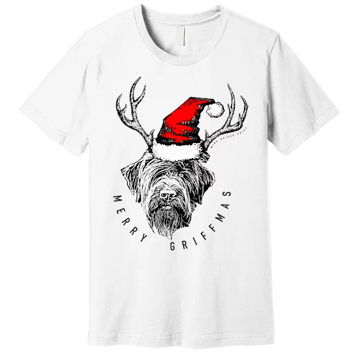 Wire Haired Pointing Griffon Griffmas Premium T-Shirt