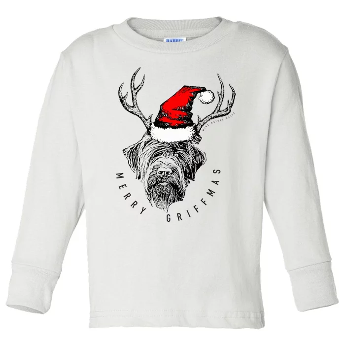 Wire Haired Pointing Griffon Griffmas Toddler Long Sleeve Shirt