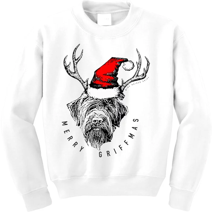 Wire Haired Pointing Griffon Griffmas Kids Sweatshirt